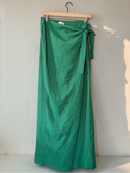 Intempo Pants - NWOT INTEMPO™ Emerald Textured Wrap Pants Sz L Wide Leg High Waist Pirate-core